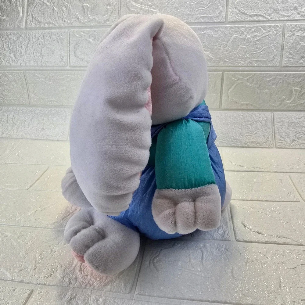 Gibson Greetings 1994 Vintage Bunny Plush Toy White Blue Overalls 9 Inch Retro